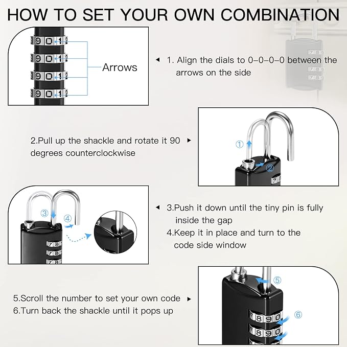 25 Pcs 4 Digit Combination Locks Combination Padlock Luggage Number Locks - Image 4