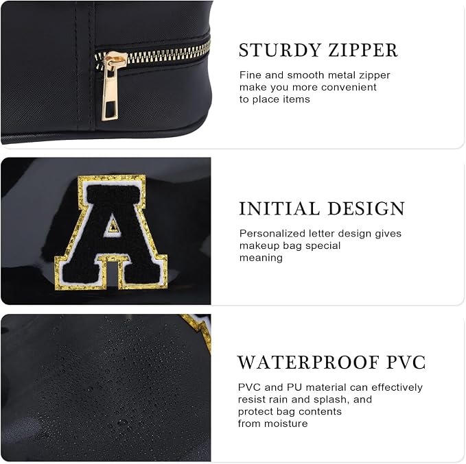 YOOLIFE Initial Make Up Bag Travel Toiletry Bag - Image 5