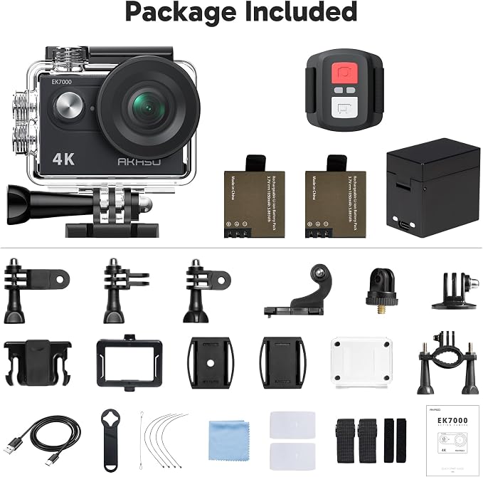 AKASO EK7000 4K30fps Action Camera - 131ft Waterproof Camera - Image 8