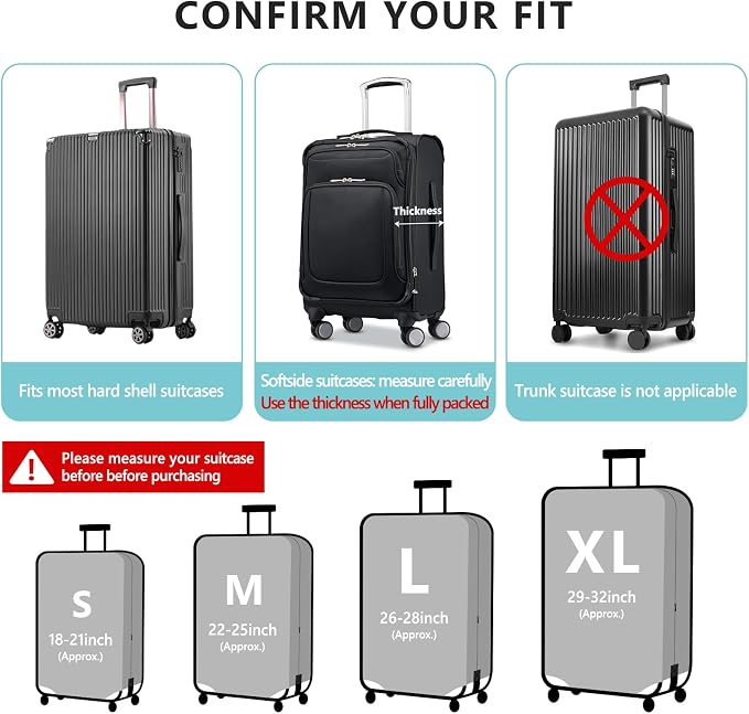 TRAVELKIN more than travel Luggage Cover Washable Suitcase Cover Protector - Image 3