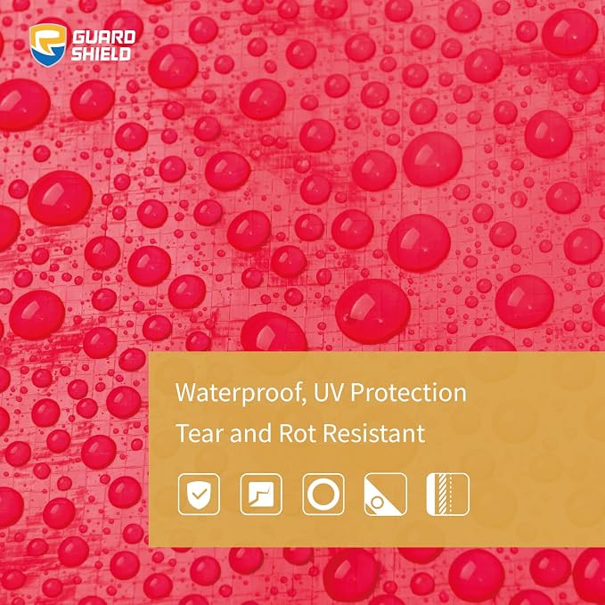 GUARD SHIELD Red Tarp 16x20 Feet Tarps High Visibility Outdoor Poly Cover - Image 5