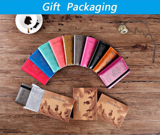 Airtag Passport Holder Cover Wallet Travel Essentials RFID Blocking Leather - Image 8
