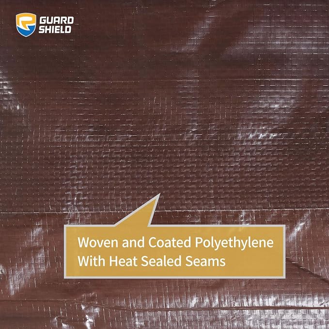 GUARD SHIELD Brown Tarp 10x20 Feet Waterproof Tarps Lightweight Camping Tarp - Image 4