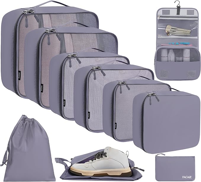 BAGAIL 6 Set/8 Set/10 Set Packing Cubes Various Sizes Packing Organizer by BAGAIL