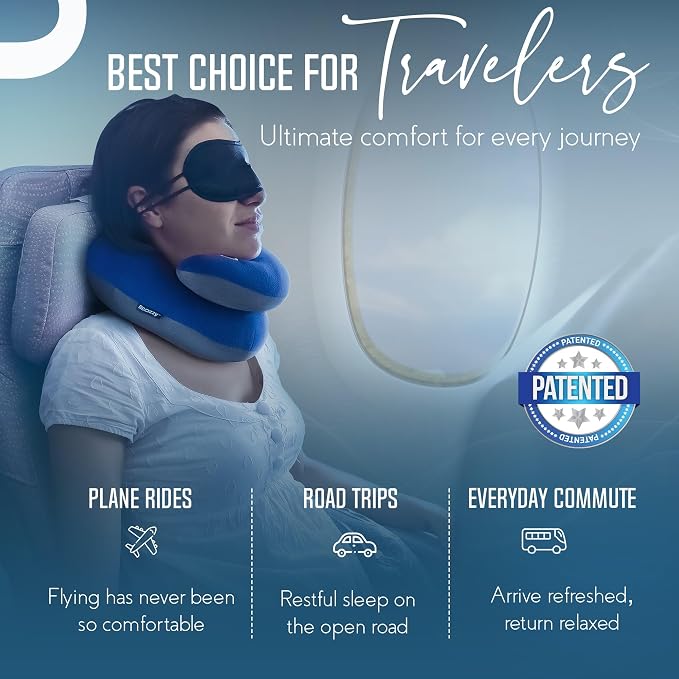 BCOZZY Travel Neck Pillow for Airplane – Patented Double Support for Head - Image 6