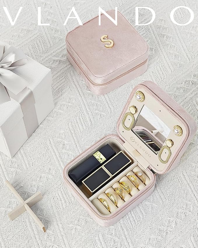 Vlando Jewelry Case for Girls & Women, Small Case for Travel & Gifts - Image 5