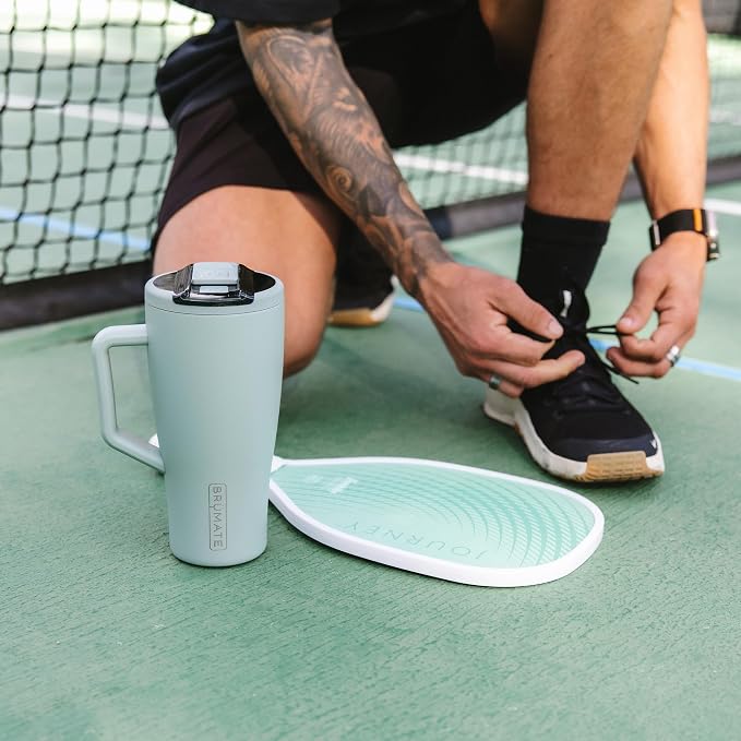 BrüMate Era Flip 30oz Tumbler with 100% Leakproof Covered Straw Lid | Hygienic Covered Straw | Insulated Stainless Steel Water Bottle with Handle | Cup Holder Friendly | BPA-Free (Glacier) - Image 4