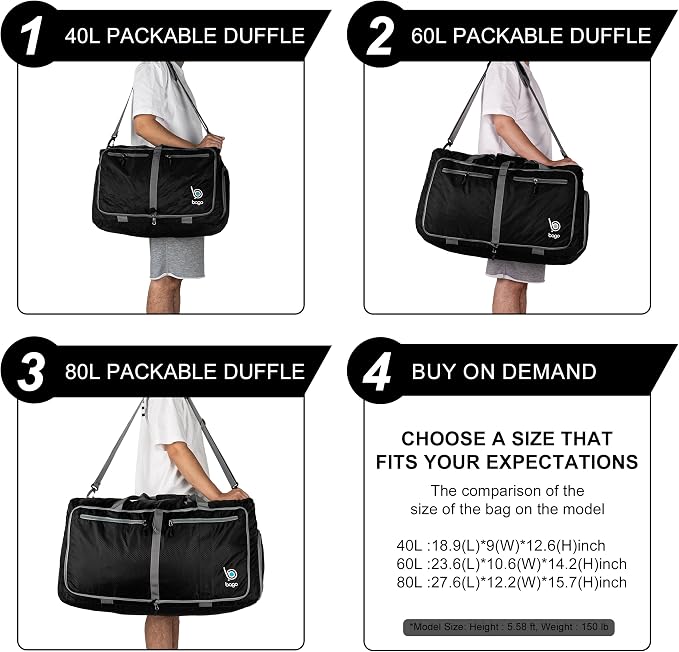 Bago Large Foldable Duffel Bags - Image 5