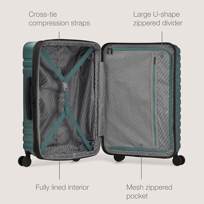 U.S. Traveler Boren Polycarbonate Hardside Rugged Travel Suitcase Luggage - Image 5