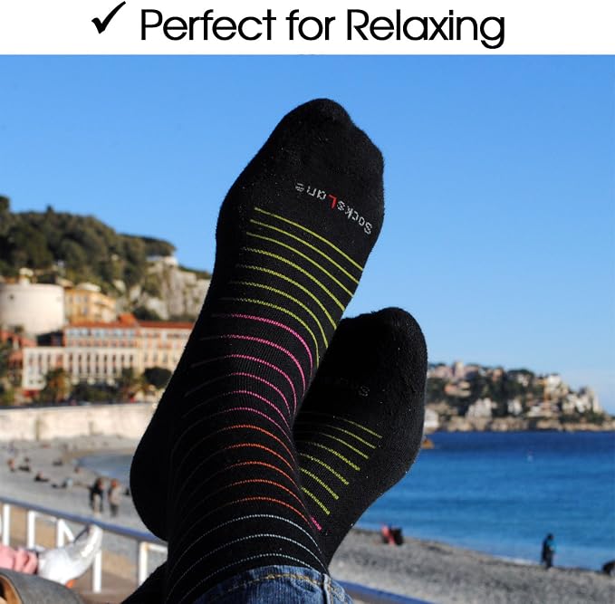 Cotton Compression Socks for Women & Men. 15-20 mmHg Support Knee-High Navy - Image 4