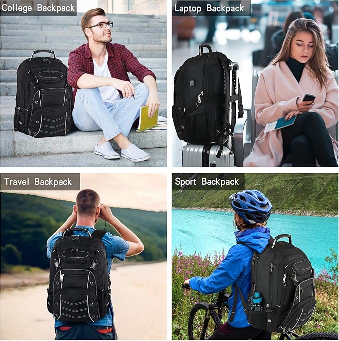 VECKUSON 18.4 Laptop Backpack for unisex, 60L Extra Large Gaming Laptops Back - Image 7