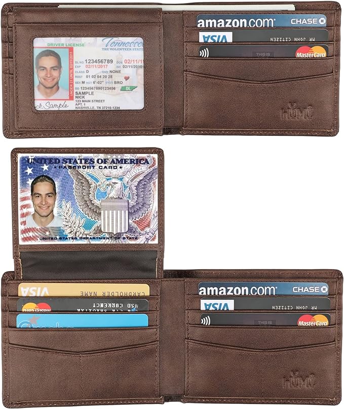 Wallet for Men-Genuine Leather RFID Blocking Bifold Stylish Wallet by WelcometoHIMI