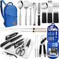 Portable Camping Kitchen Utensil Set-27 Piece Cookware Kit, Stainless Steel by Freehiker