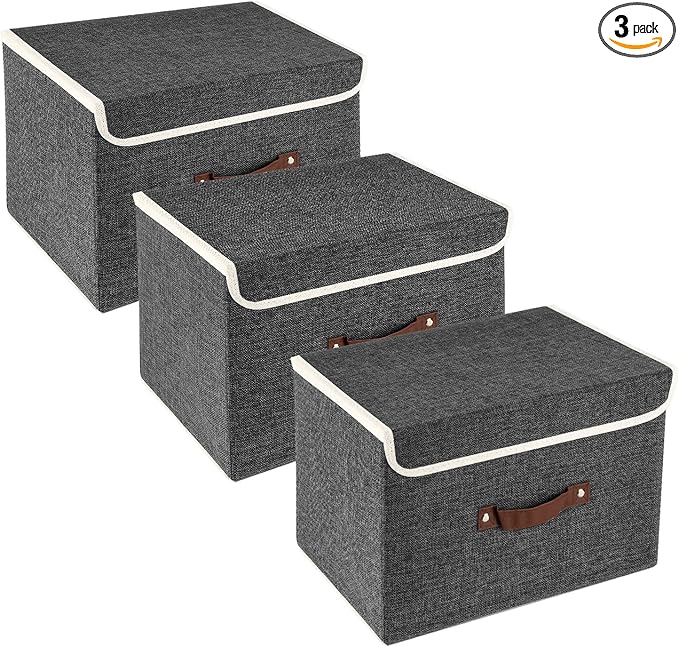 TYEERS Collapsible Storage Boxes, Washable Fabric Storage Bins by StorageOrganization