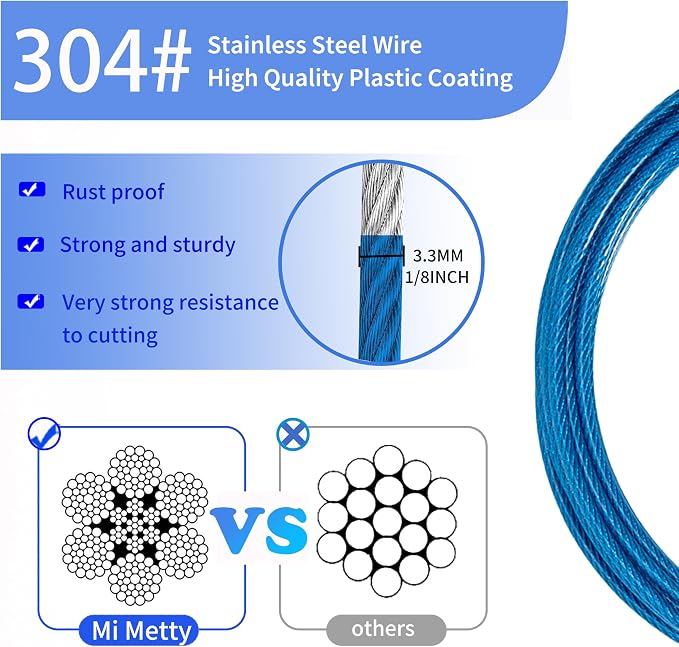 3.3mm Outdoor Travel Stainless Steel Security Cable-4ft Luggage Lock Safety - Image 2