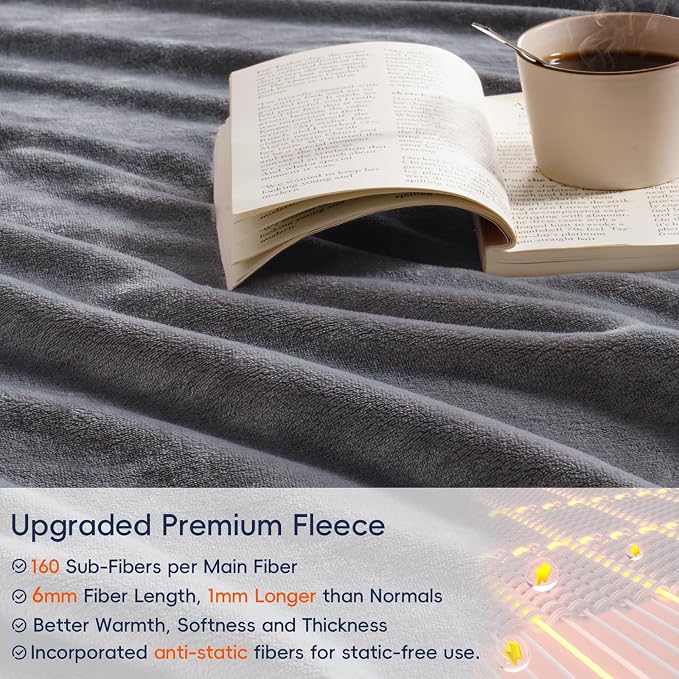 PHF Ultra Soft Fleece Blanket Queen Size, No Shed No Pilling Luxury Plush Cozy - Image 4