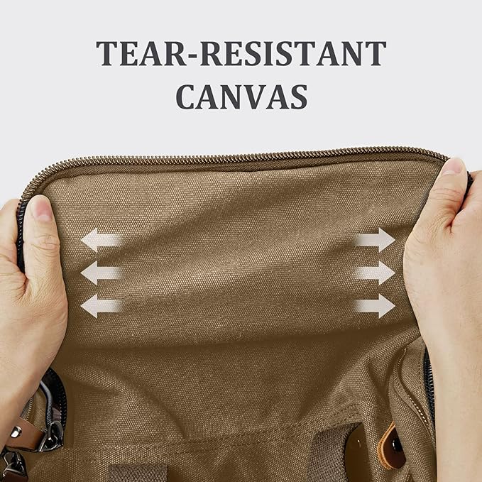 Gonex Canvas Duffle Bag for Travel 60L Duffel Overnight Weekend Bag - Image 2