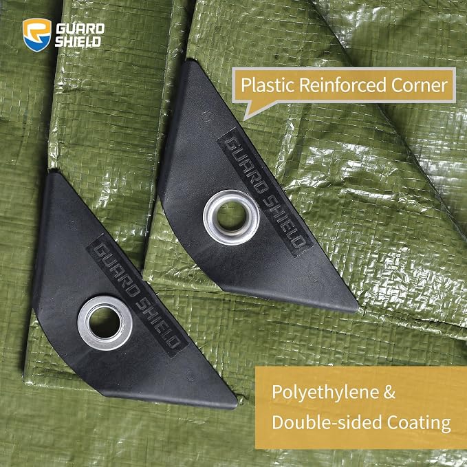 GUARD SHIELD Tarp Green 9x12 Feet Multi Purpose Waterproof Poly Tarp Cover 5mil - Image 2
