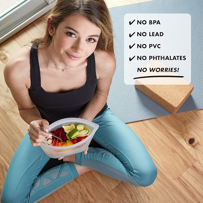 Zip Top Reusable Food Storage Bags | Full Set of 8 | Silicone Meal Prep - Image 5