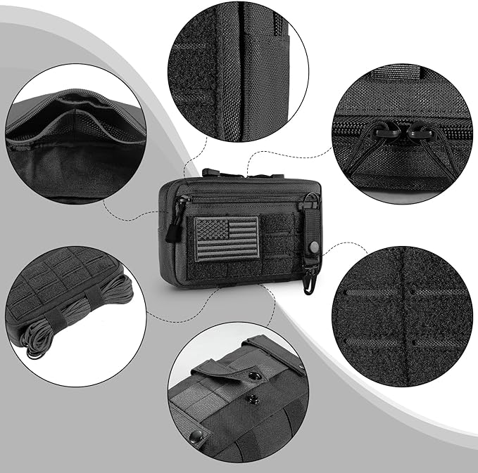 Tactical Molle Admin Pouch Utility Laser Cut EDC Tool Pouch Bag Horizontal - Image 4