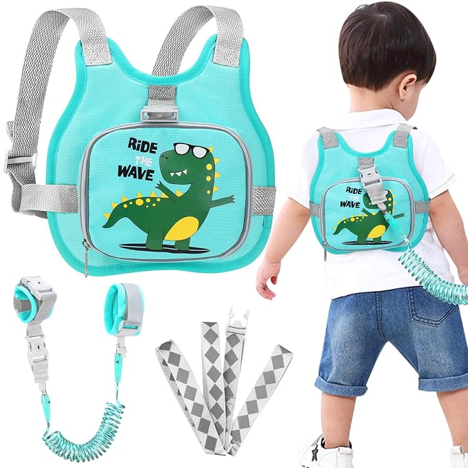 Accmor Toddler Harness Leash+ Anti Lost Wrist Link, Cute Dinosaur Kids Harness by Accmor