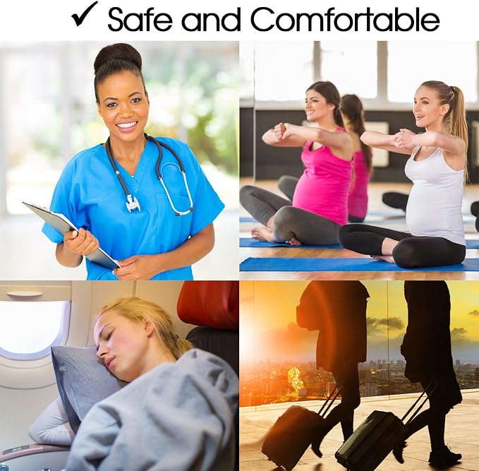 Cotton Compression Socks for Women & Men. 15-20 mmHg Support Knee-High Navy - Image 6