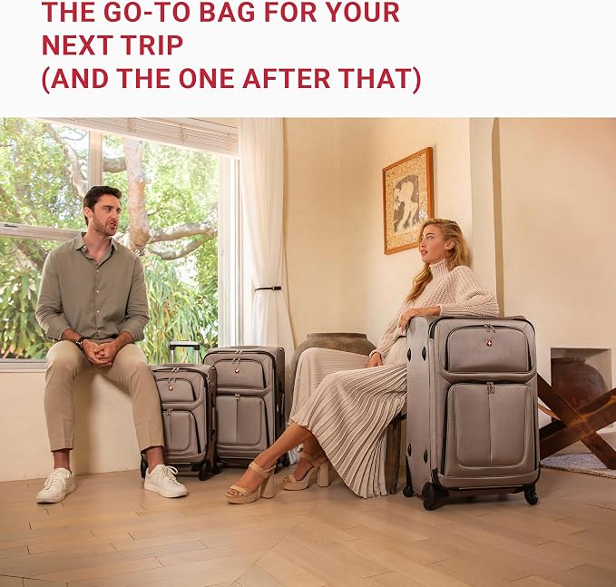SwissGear Sion Softside Expandable Luggage, Checked-Medium 25-Inch - Image 3
