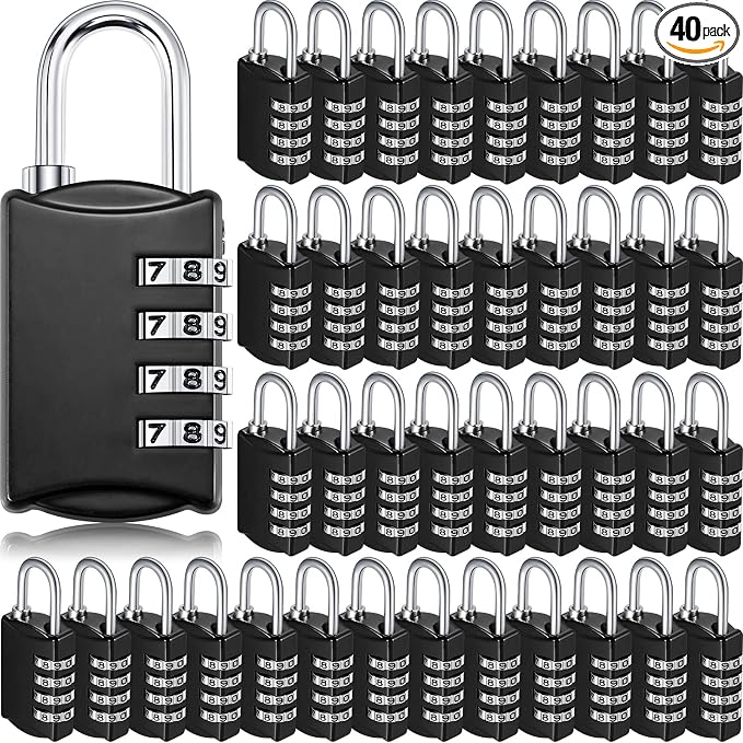 40 Pcs 4 Digit Combination Locks Combination Padlock Luggage Number Locks by Sadnyy