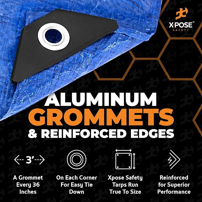 Better Blue Poly Tarp 8' x 15'- Multipurpose Protective Cover - Image 3