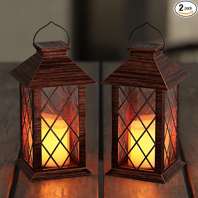 Solar Lanterns Outdoor, Waterproof Garden Hanging Lanterns, Vintage Lantern by JOHUNT