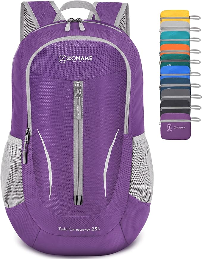 ZOMAKE Ultra Lightweight Packable Backpack 25L, Foldable Hiking Backpacks Water by ZOMAKE