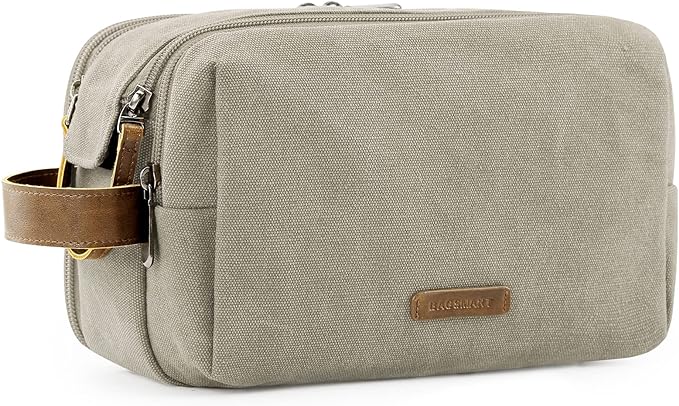 BAGSMART Toiletry Bag for Men, Canvas Travel Toiletry Organizer Dopp Kit by BAGSMART