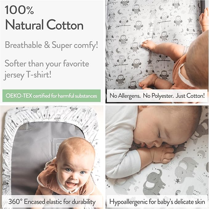 Travel Crib Fitted Sheets for Baby Bjorn, Guava Lotus Travel Crib and 24 x 42 - Image 3