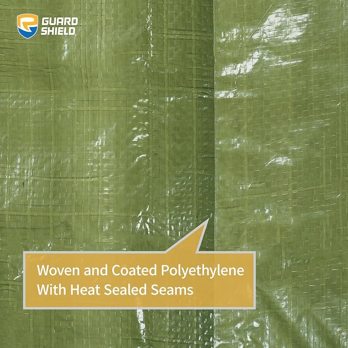 GUARD SHIELD Tarp Green 10x10 Feet Multi Purpose Waterproof Poly Tarp Cover 5mil - Image 5
