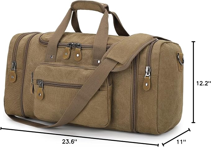 Gonex Canvas Duffle Bag for Travel 60L Duffel Overnight Weekend Bag - Image 8
