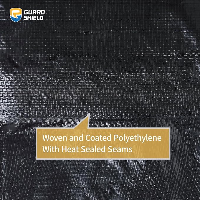 GUARD SHIELD Black Tarp 8x12 Feet Waterproof Tarps Lightweight Camping Tarp - Image 4