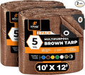 Multipurpose Protective Cover Brown Poly Tarp 10' x 12' by XposeSafety