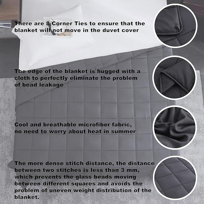 Soft Thick Weighted Blanket Queen Size Cooling BreathableMicrofiber Material - Image 3