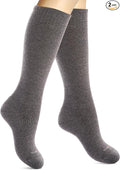 Cotton Compression Socks for Women & Men. 15-20 mmHg Support Knee-High Charcoal by SocksLaneCompression