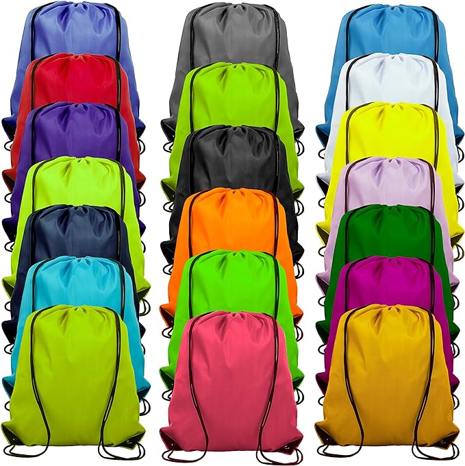 20 Colors Drawstring Backpack Bags Sack Pack Cinch Tote Sport Storage Polyester by Topspeeder